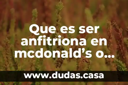 Que es ser anfitriona en mcdonald’s o recorcholis