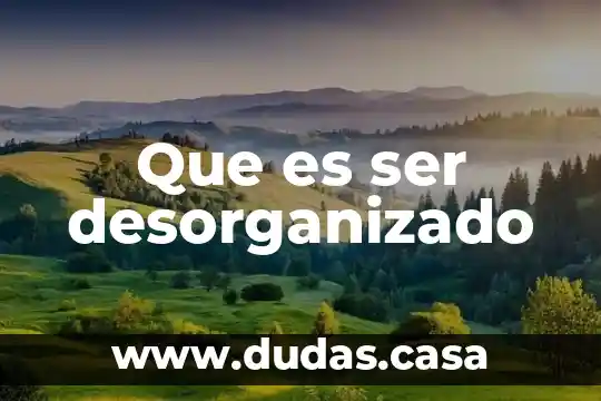 Que es ser desorganizado