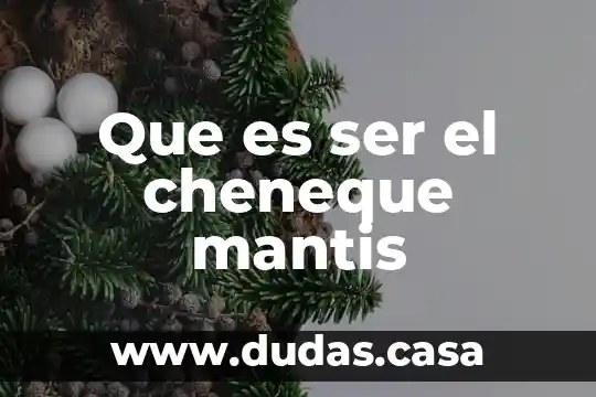 Que es ser el cheneque mantis