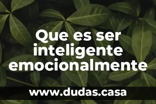 Que es ser inteligente emocionalmente