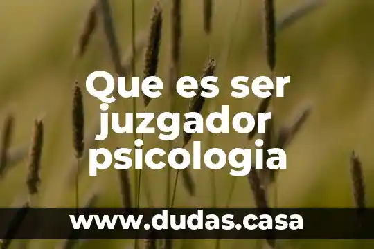 Que es ser juzgador psicologia