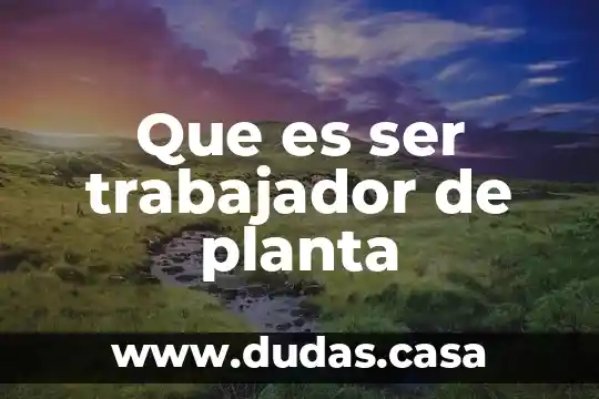 Que es ser trabajador de planta