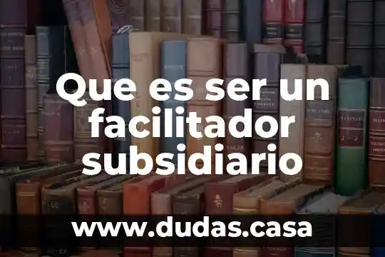 Que es ser un facilitador subsidiario