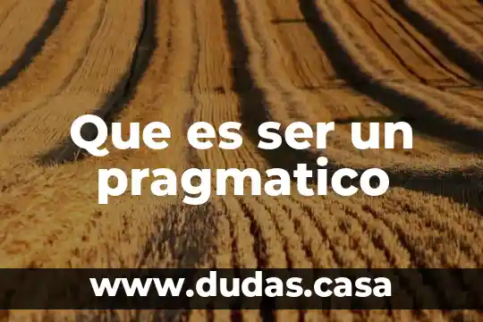 Que es ser un pragmatico