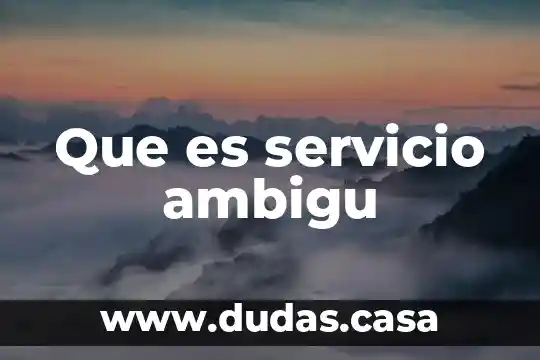 Que es servicio ambigu