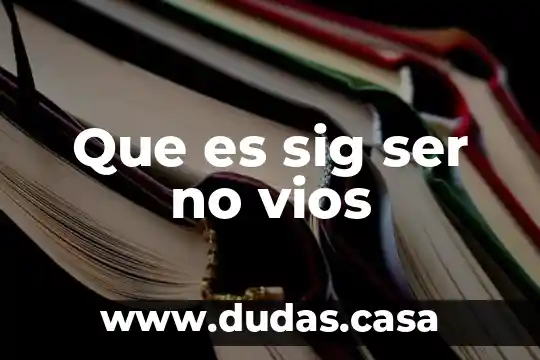 Que es sig ser no vios