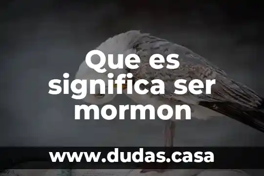 Que es significa ser mormon