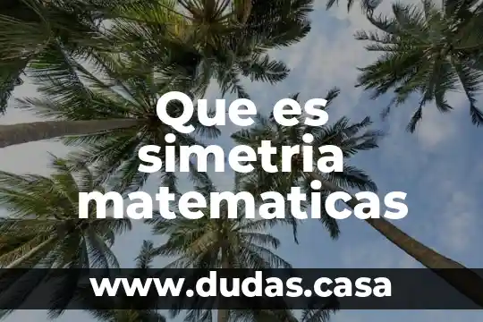 Que es simetria matematicas