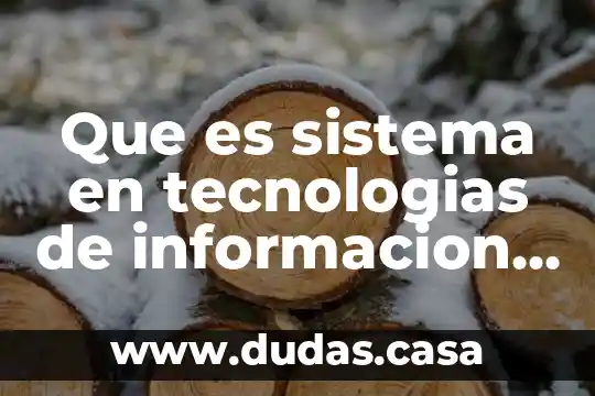 Que es sistema en tecnologias de informacion t co0municacion
