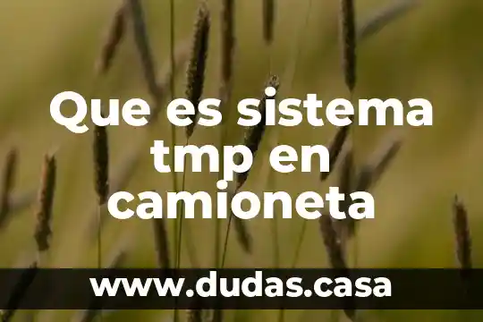 Que es sistema tmp en camioneta