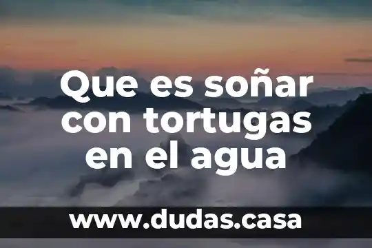Que es soñar con tortugas en el agua
