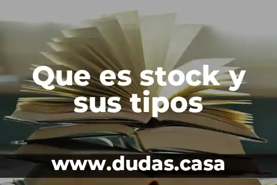Que es stock y sus tipos