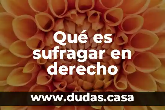 Qué es sufragar en derecho