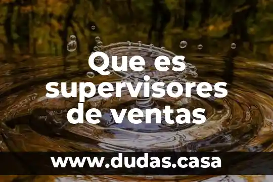 Que es supervisores de ventas