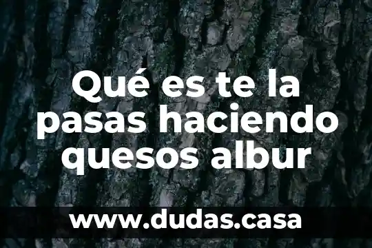 Qué es te la pasas haciendo quesos albur