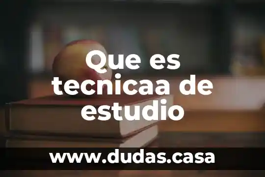 Que es tecnicaa de estudio