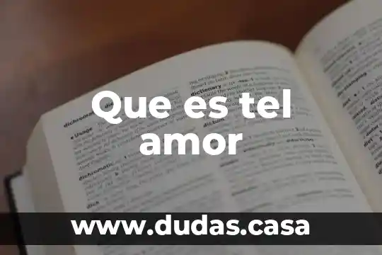 Que es tel amor