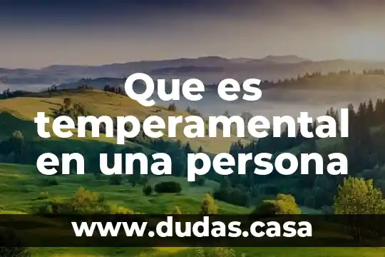 Que es temperamental en una persona