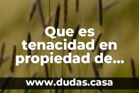 Que es tenacidad en propiedad de la materia