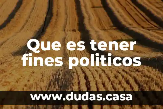 Que es tener fines politicos