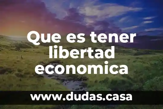 Que es tener libertad economica
