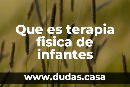 Que es terapia fisica de infantes