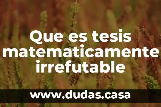 Que es tesis matematicamente irrefutable