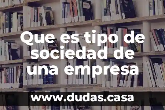 Que es tipo de sociedad de una empresa