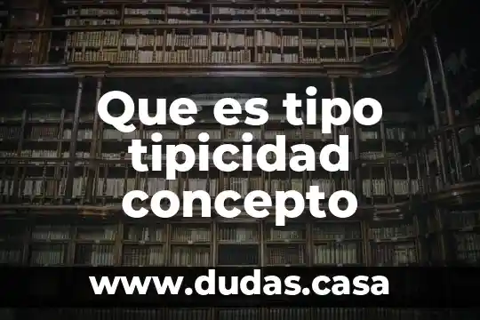 Que es tipo tipicidad concepto