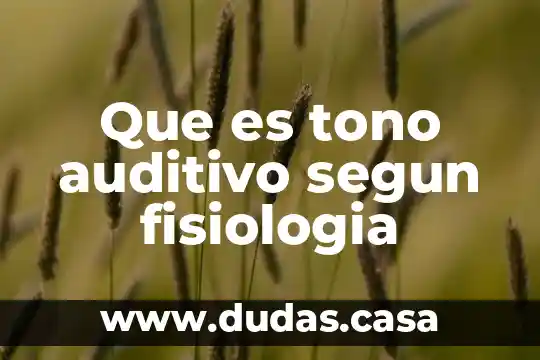Que es tono auditivo segun fisiologia