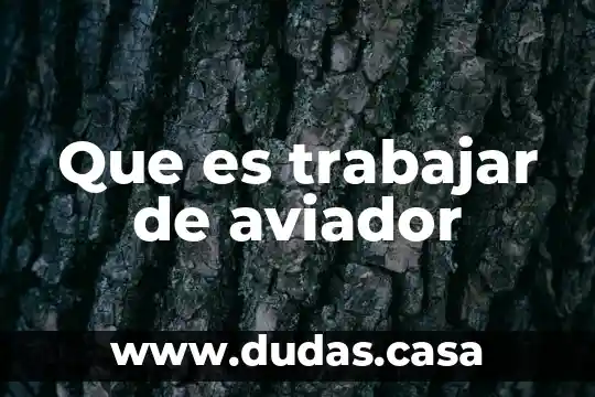 Que es trabajar de aviador