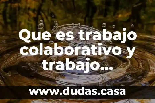 Que es trabajo colaborativo y trabajo cooperativo