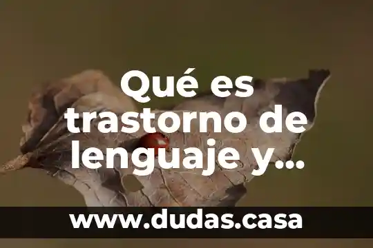 Qué es trastorno de lenguaje y comportamiento