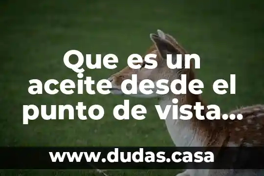Que es un aceite desde el punto de vista quimico