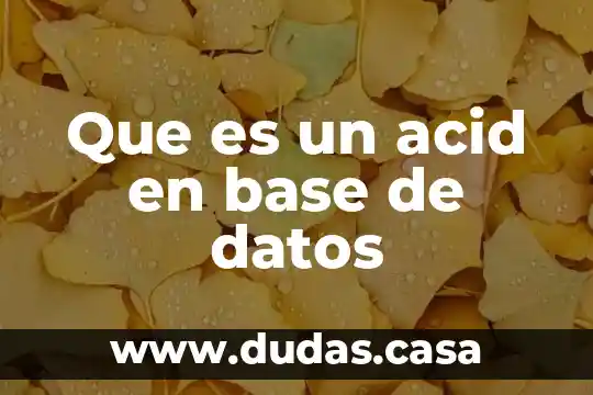 Que es un acid en base de datos
