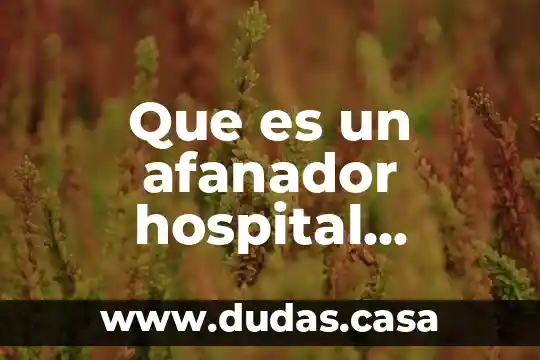 Que es un afanador hospital general