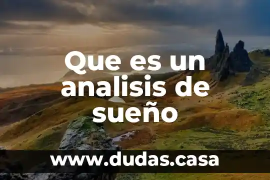 Que es un analisis de sueño