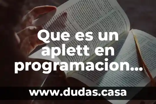 Que es un aplett en programacion orientada a objetos