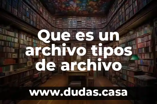 Que es un archivo tipos de archivo