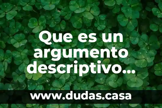 Que es un argumento descriptivo ejemplo