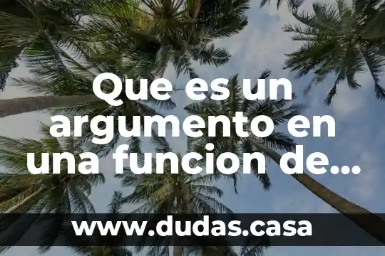 Que es un argumento en una funcion de excel