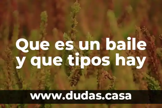 Que es un baile y que tipos hay