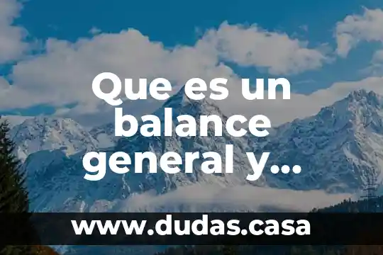 Que es un balance general y ejemplo