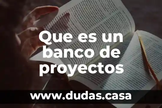 Que es un banco de proyectos