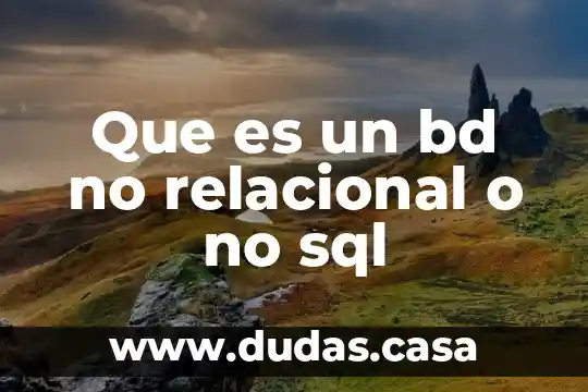 Que es un bd no relacional o no sql