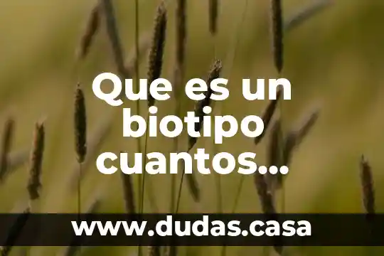 Que es un biotipo cuantos existen y ejemplos