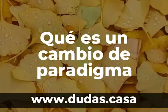 Qué es un cambio de paradigma