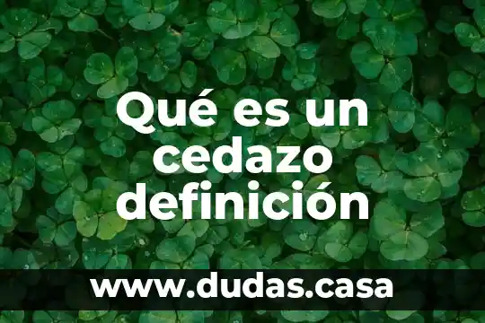 Qué es un cedazo definición