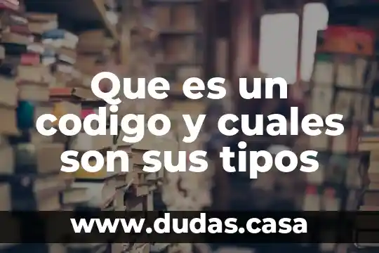 Que es un codigo y cuales son sus tipos