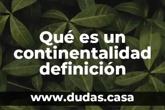 Qué es un continentalidad definición